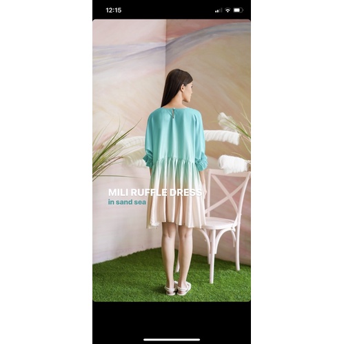 Novere Mili X Mmehuillet - Mili Ruffle Dress in Sand Sea