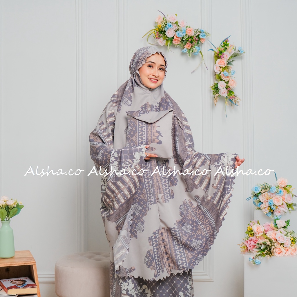 Mukena Dewasa Mukenah Maxmara Printing 2 in 1 Series Lasercut