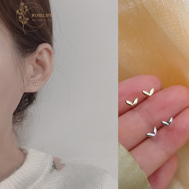 1 Pasang Anting Stud Desain Hope Of Life Bud Bahan S925 Silver Anti Alergi Untuk Wanita