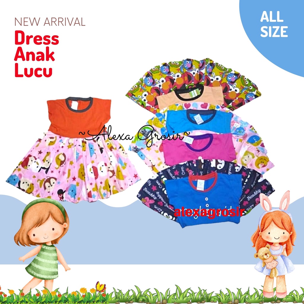 DRESS ANAK PEREMPUAN MOTIF BUNGA CATRA -ALEXA