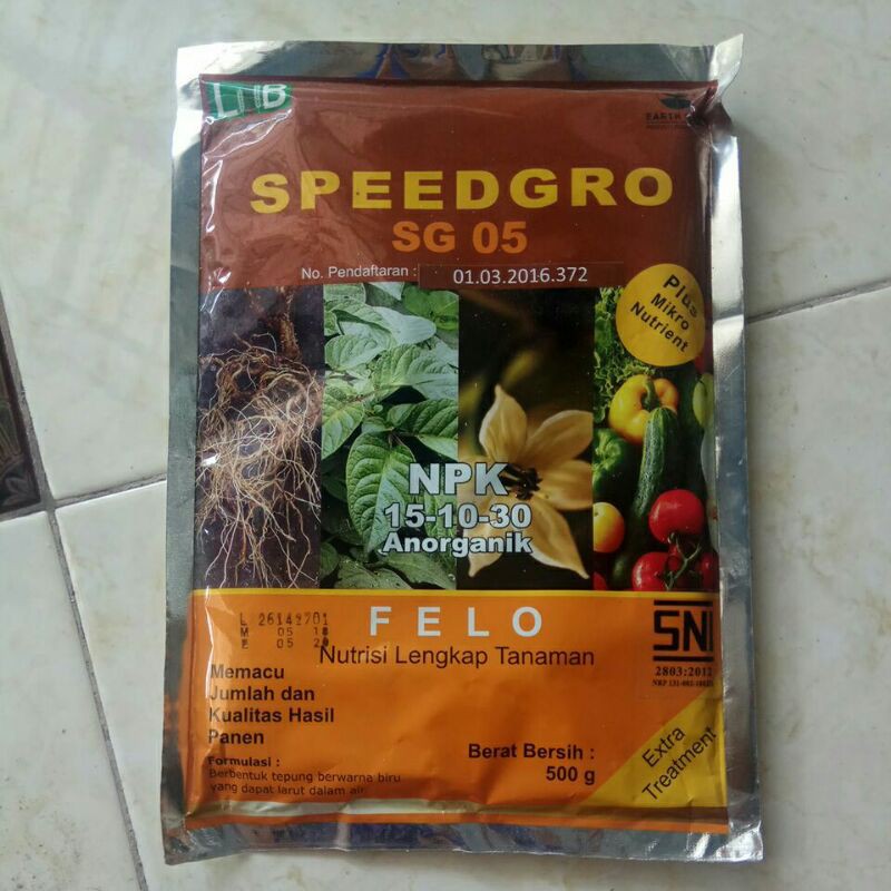Speed Gro SG 05 NPK (15-10-30) untuk tanaman Aglonema, Anggrek dan buah2 an