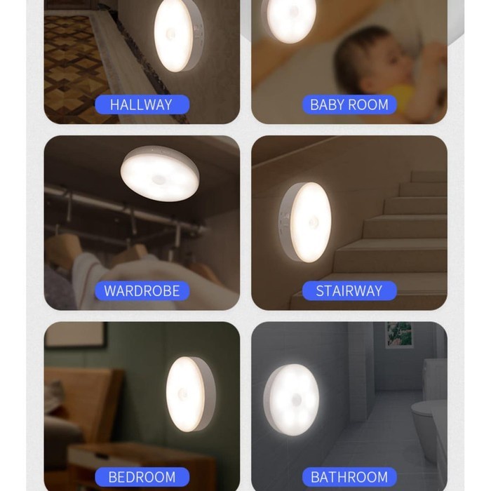 Lampu tempel led tangga rumah lemari kabinet sensor gerak