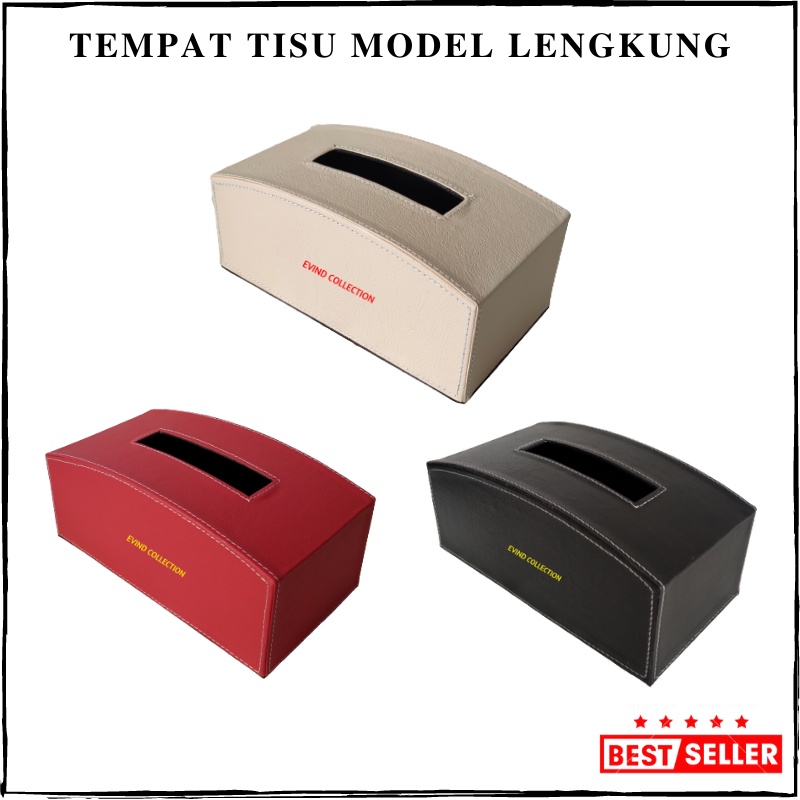 Tempat Tissue Kulit Sintetis Model Lengkung Isi 250 Sheet Kotak Tisu Premium