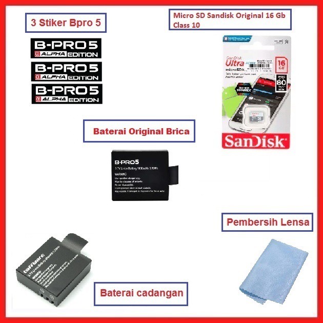 Paket Ultimate 36 in 1 Brica Bpro 5 AE Mark 2s Action Camera Original Garansi-4