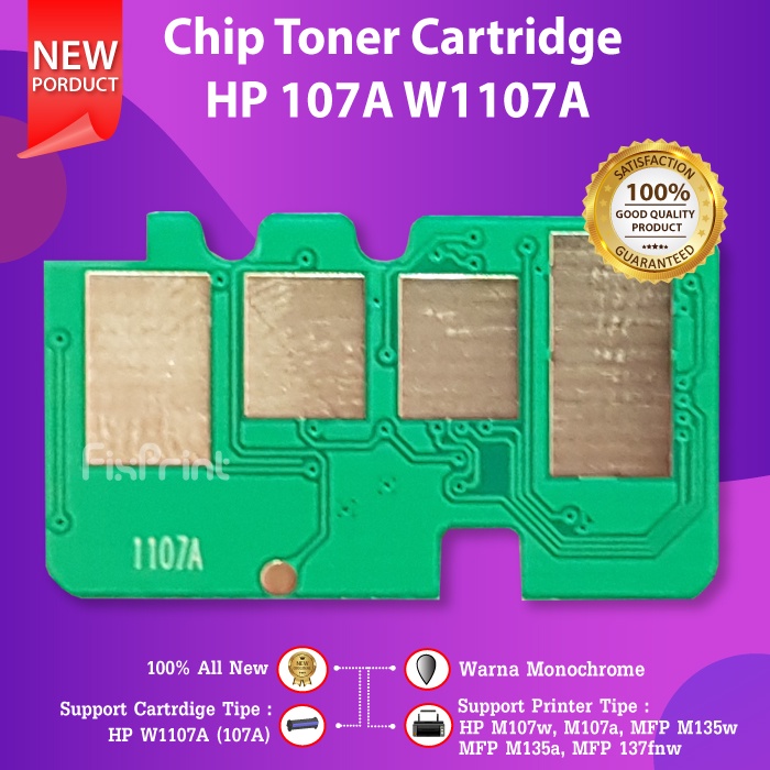 Chip Cartridge Toner 107A W1107A M107a MFP M135w M135a 137fnw