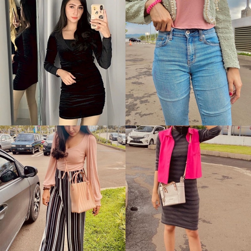 dress velvet glitter h&m, skinny jeans, light blue jeans GU by Uniqlo, celana kulot, dress press bod