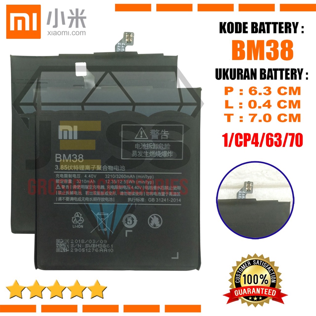 Baterai Battery Batre Original Xiaomi BM38 &amp; BM-38 For type HP Xiao mi MI4S - Mi 4S - 2015911