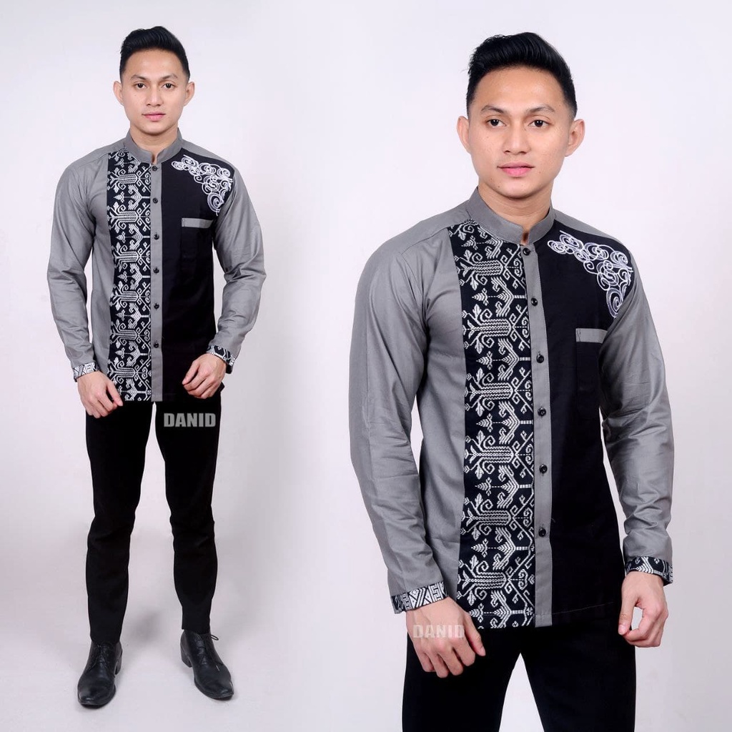 Baju Koko Bordil modern kombinasi Batik Lengan panjang-Terbaru dan paling di Cari Terlaris