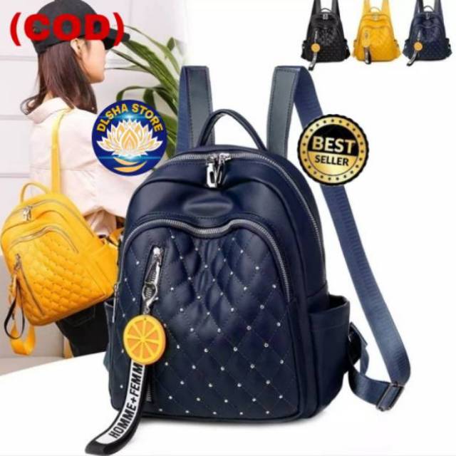 Ransel Wanita 2022 Terbaru Tas Bacpack Kulit Fashion Lemon Ransel Perjalanan Wanita Sederhana 2022 Tas Ransel Bahu Mode Terbaru