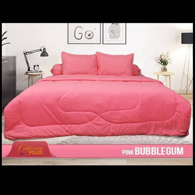 Seprai california polos embos king size 180X200 motif pink bubblegum