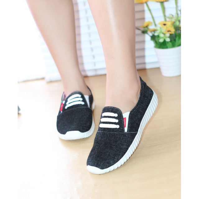 terlaris        Sepatu Kets Wanita Sneakers Casual Tanpa Tali SGP TOM  24