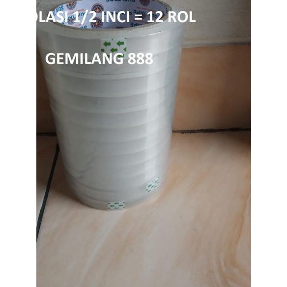 

➧ Lakban - Solasi 1/2 inci, 12rol - Solasi 1 CM - Pelekat - Lem Plastik ♣