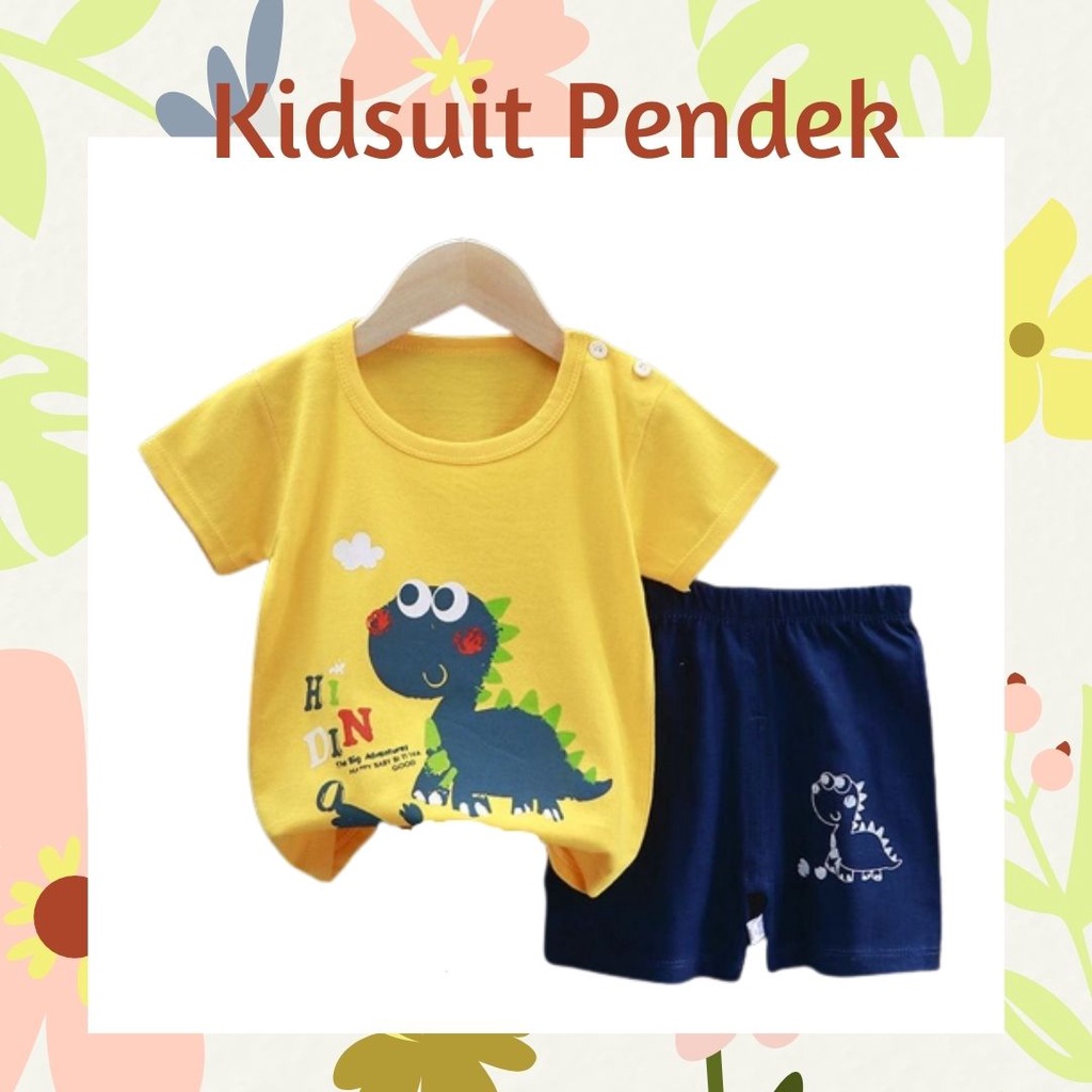 Plazababyku KIDS SUIT PENDEK Setelan Anak Bahan Kaos Lengan + Celana Berkualitas Import ebv cowok