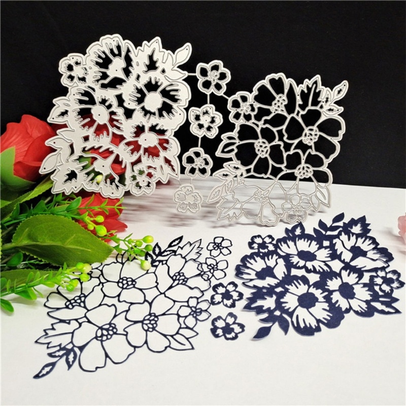 Cetakan Stensil Cutting Dies Motif Daun Bunga Bahan Metal Untuk Scrapbook / Craft DIY / Embossing