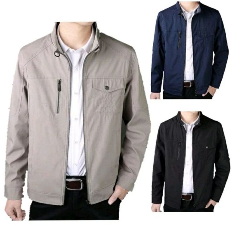 JAKET PRIA KANTOR FORMAL / JAKET KANTOR PREMIUM CASUAL DRILL / JAKET MOTOR FORMAL BOMBER VERSITY