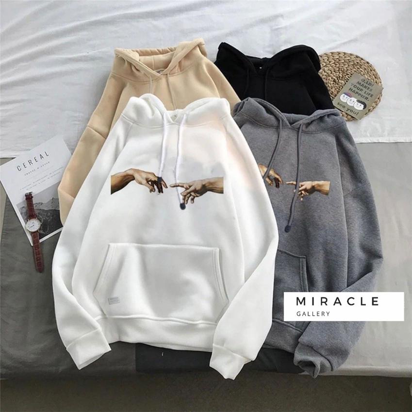 Sweater Hoodie Couple / Jaket Pasangan HAND COUPLE Unisex Bahan Fleece Premium