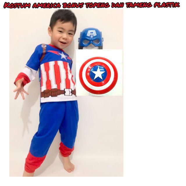 Setelan Kostum Baju Superhero Anak Laki Laki Umur 1 - 11 Tahun Spiderman Venom Hulk Iron Man Gratis Topeng