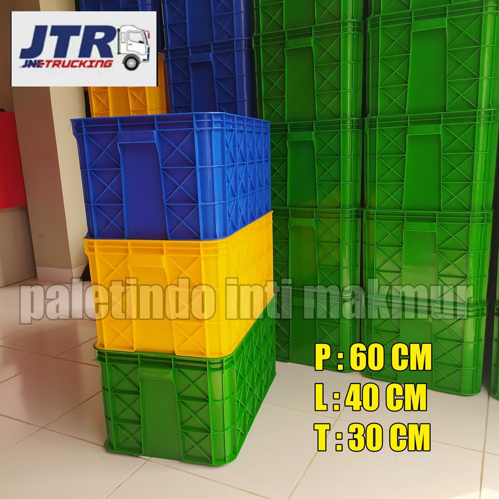 Keranjang Plastik Solid / Bak Kolam Ikan 60 x 40 x 30 Cm Kirim kargo