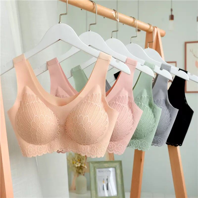 Blackpink BH Wanita Lateks Renda Pakaian Dalam Bra Push Up Mulus 1248