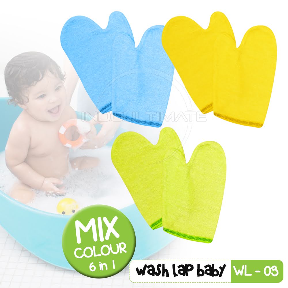 6 Pcs Waslap Bayi Single Layer WL-03 Lap Mandi Bayi Wash Lap Jari Bayi Waslap Wash Lap Mandi Bayi Handuk bayi Baby Wash Lap MIX COLOUR