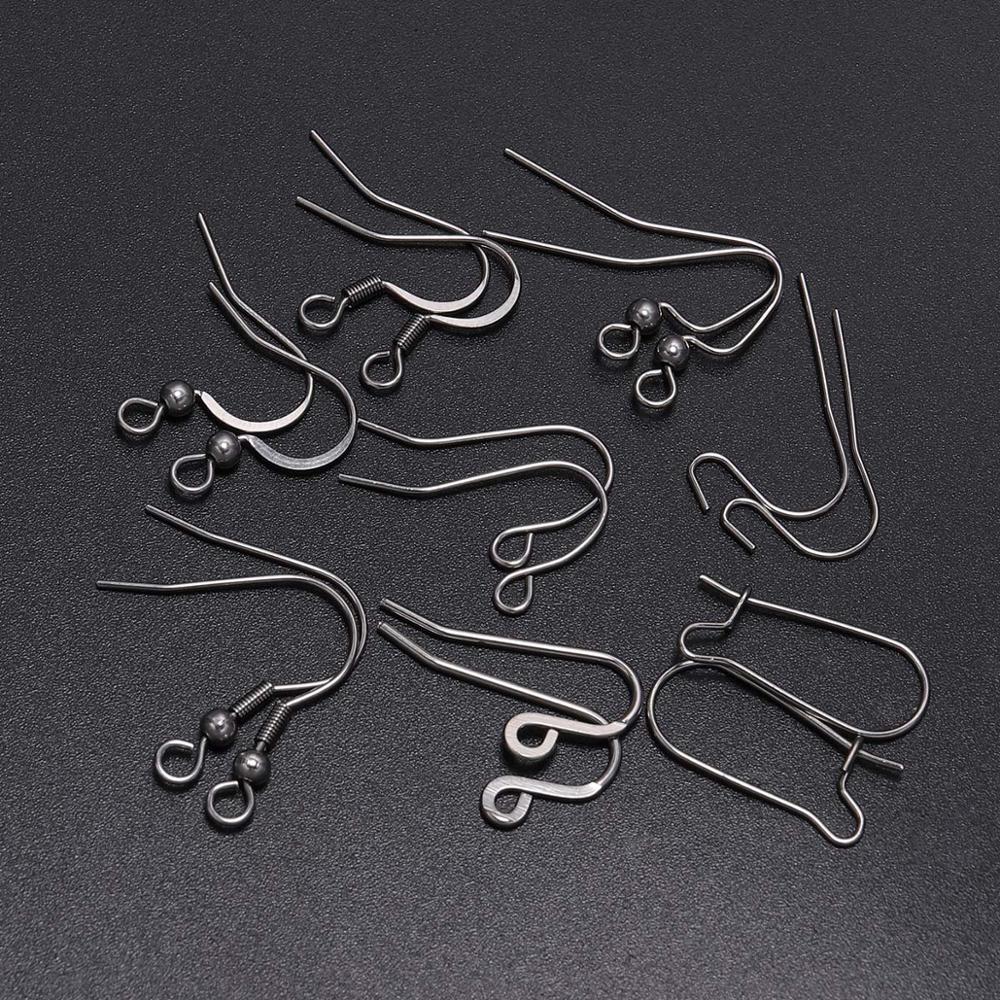 50pcs / Lot Kait Telinga 8 Bentuk Bahan Stainless Steel Untuk Membuat Perhiasan