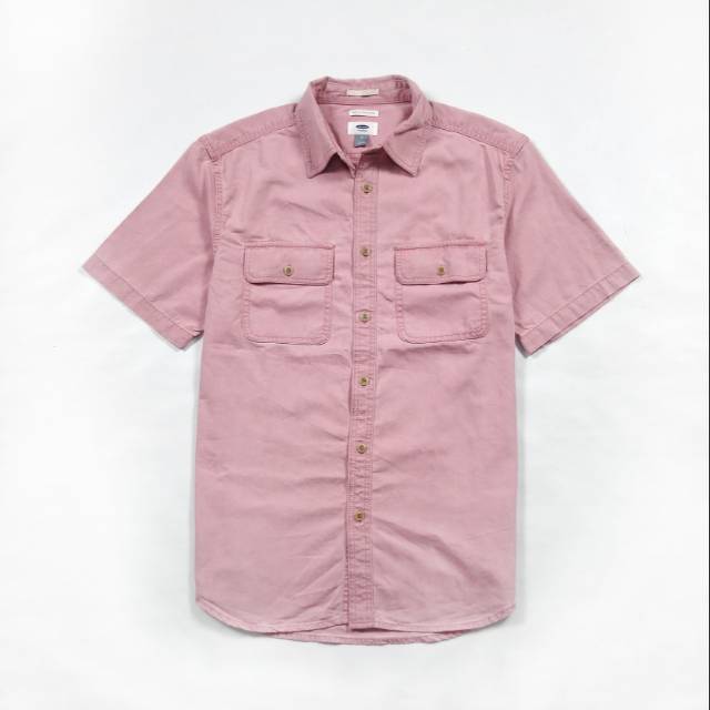 Kemeja pria OLD NAVY double pocket original pink