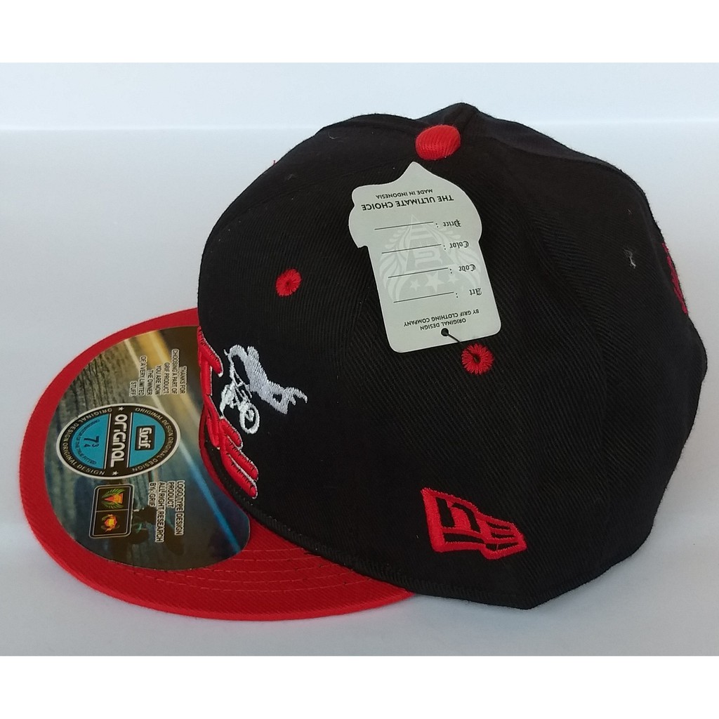 Topi Snapback Grif JR Black-Red Cap TRC-12