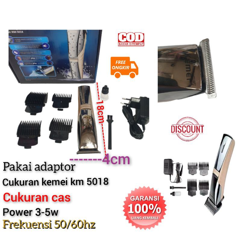 Alat Mesin Cukur Rambut Kumis Jenggot Recharge Murah Pria Anak Kemei 5018 Hair Clipper Original