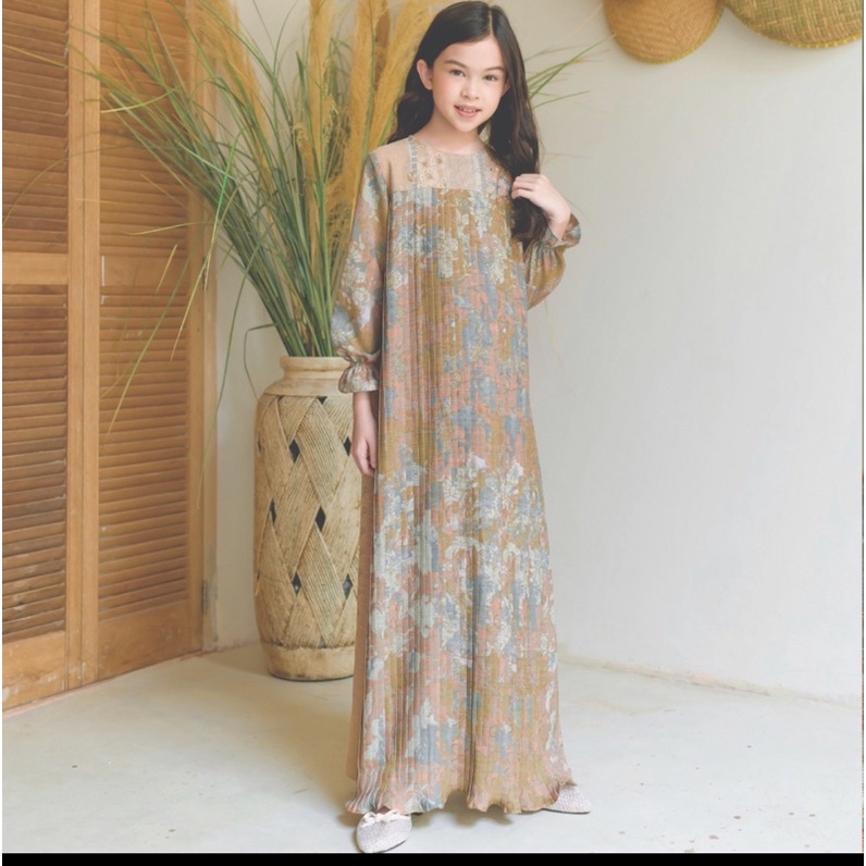 kina dress anak muda official brown 5-6 tahun