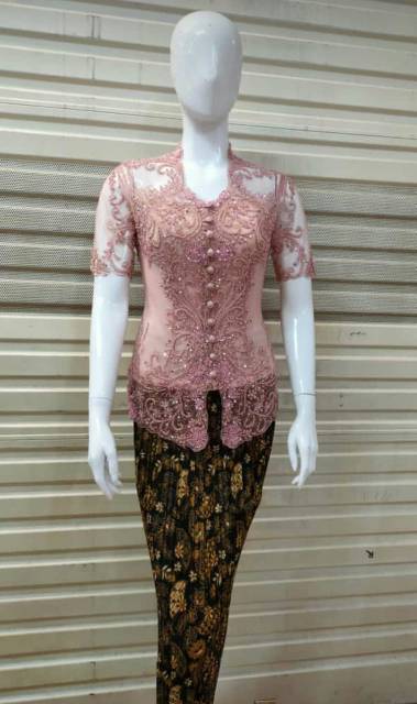 Set kebaya tille payet/kebaya tille payet lengan pendek