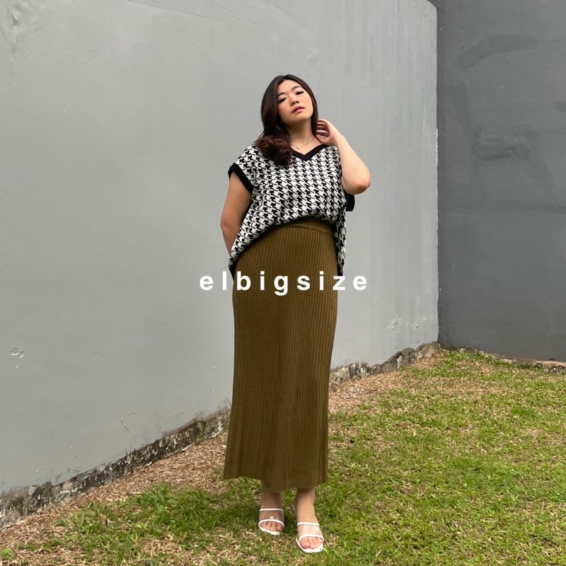 Elbigsize Rok Span Rajut | LONGGAR