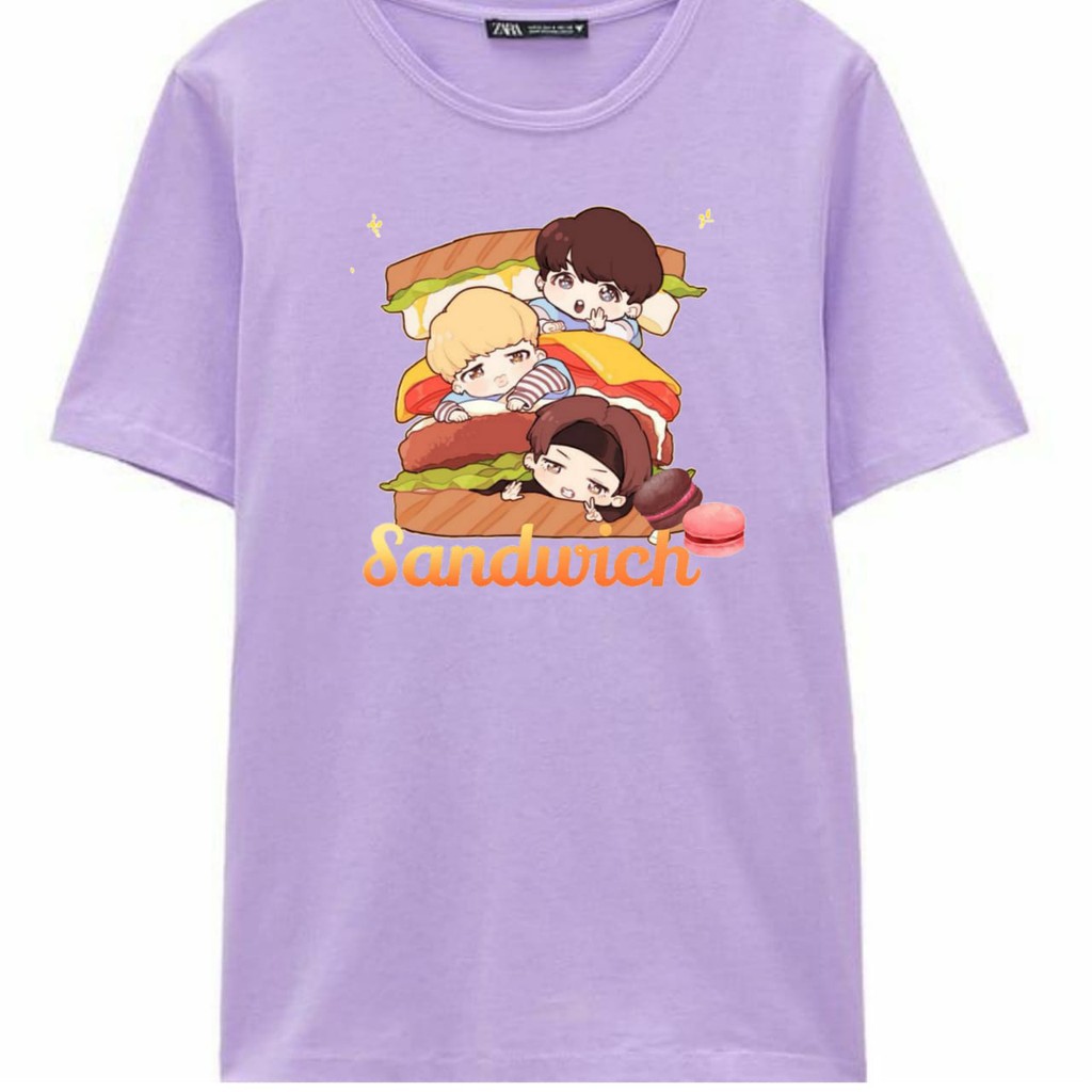 Kaos BTS Butter Wanita Oversize Big Size Murah Bt21 Anak Jimin Original Jumbo Freebies Gambar Sandwi