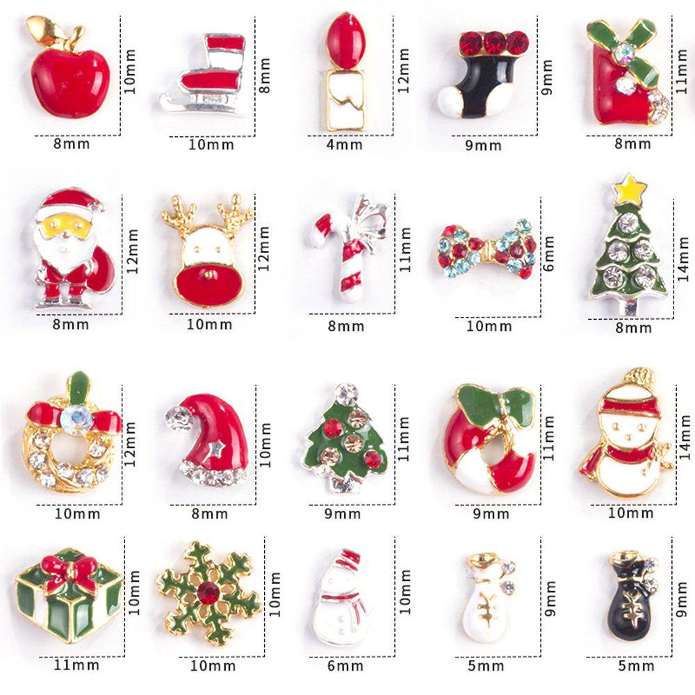 Mxbeauty Glitter Berlian Imitasi Bentuk Santa Claus / Snowman / Pohon Natal 3D Untuk Dekorasi Nail Art DIY