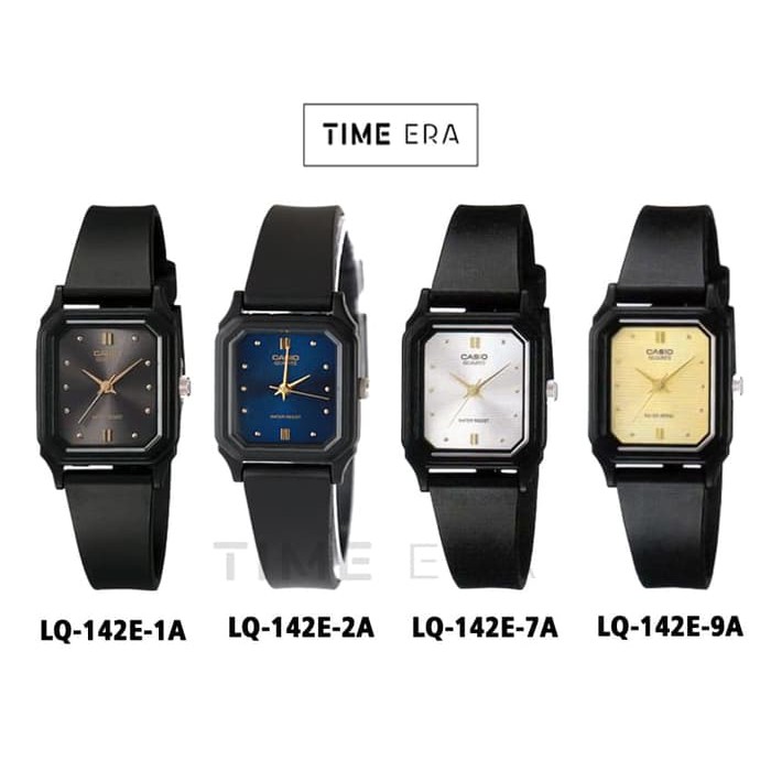 Casio Original LQ-142E/ LQ142E /LQ 142E - Wanita - Analog Karet - Hitam