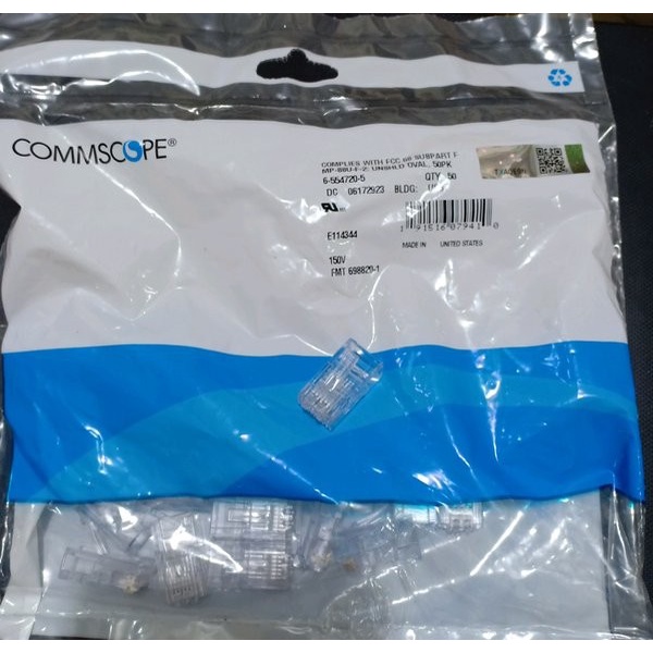 konektor rj45 Commscope AMP connector CAT5e ORIGINAL 50pcs-bag/rj45 amp commscope