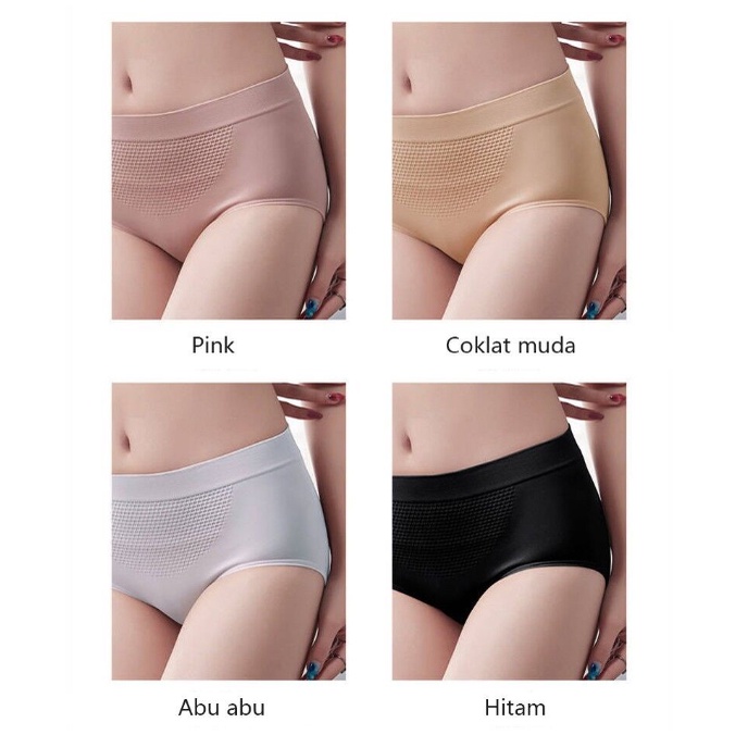 Celana Dalam nyaman dipakai Wanita Briefs Elastis Seamless Mid Waist Bahan Katun CD26