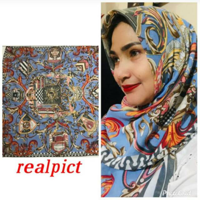DEENAY KW 3110 MOTIF LV HIJAB SEGI EMPAT HIJAB MURAH KONVEKSI HIJAB