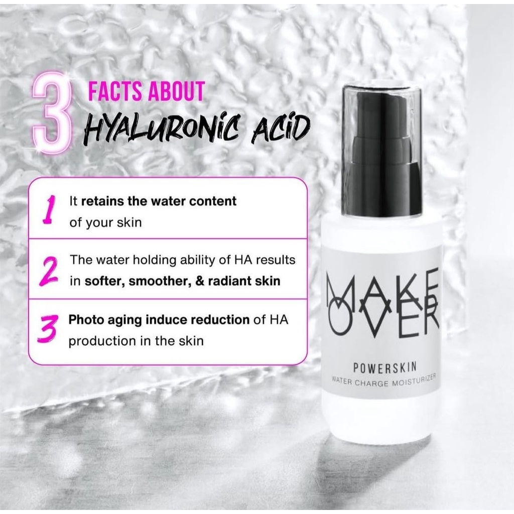 ✿ELYSABETHME✿ 𝓶𝓪𝓴𝓮𝓸𝓿𝓮𝓻 Make Over Powerskin Water Charge Moisturizer booster pelembab wajah