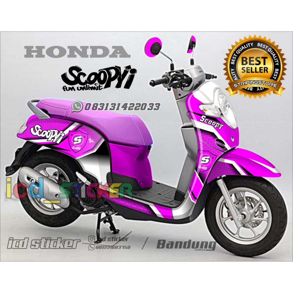 sticker scoopy custom grafis pink / decal honda scoopy 2018