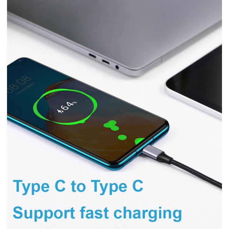 Kabel PD Power Delivery Tyoe C to Type C 60 Watt &amp; 100 Watt Fast Charging