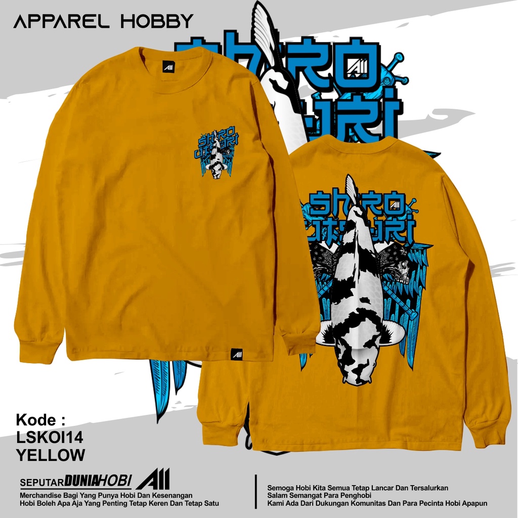 KAOS IKAN KOI SHIRO UTSURI KOI14 YELLOW TSHIRT