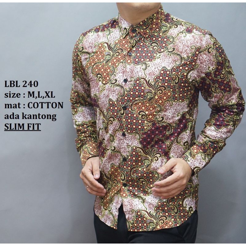 BAJU BATIK PRIA SLIM FIT MODERN DAN KEMEJA SLIMFIT MEWAH LENGAN PANJANG MIX CLOTHING LBL240