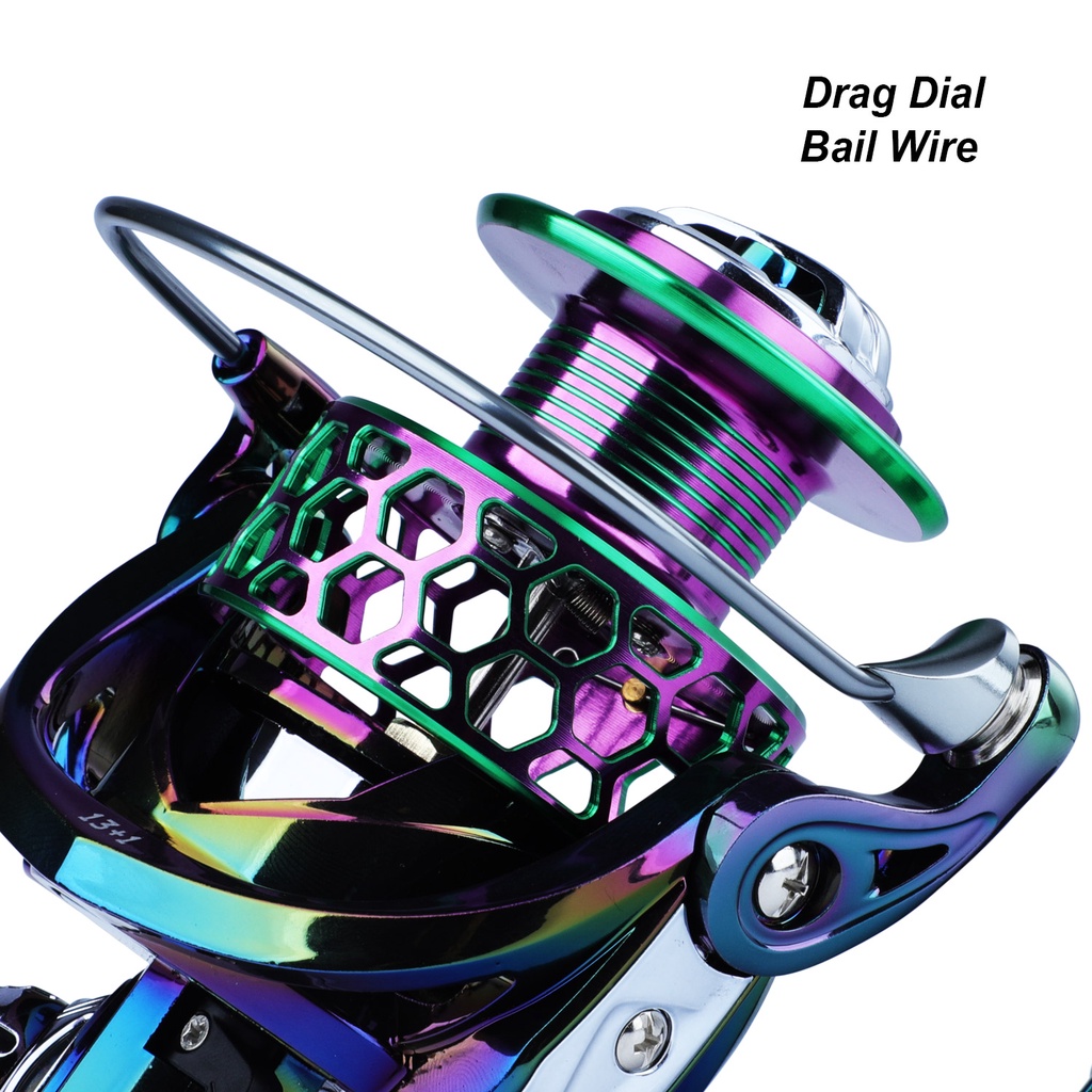 Spinning Fishing Reel Max Drag Full Metal Spool Spinning Reel 13+1 Ball Bearings 5.2:1 Rasio Roda Gigi Kanan Kiri Pegangan Inter-changeable Air Asin Gulungan Pancing Air Tawar Gear Tackle Luar Ruangan