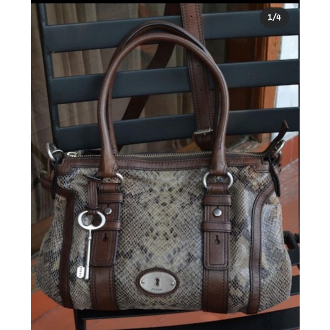 FOSSIL ORIGINAL MADDOX SNAKE SKIN SATCHEL