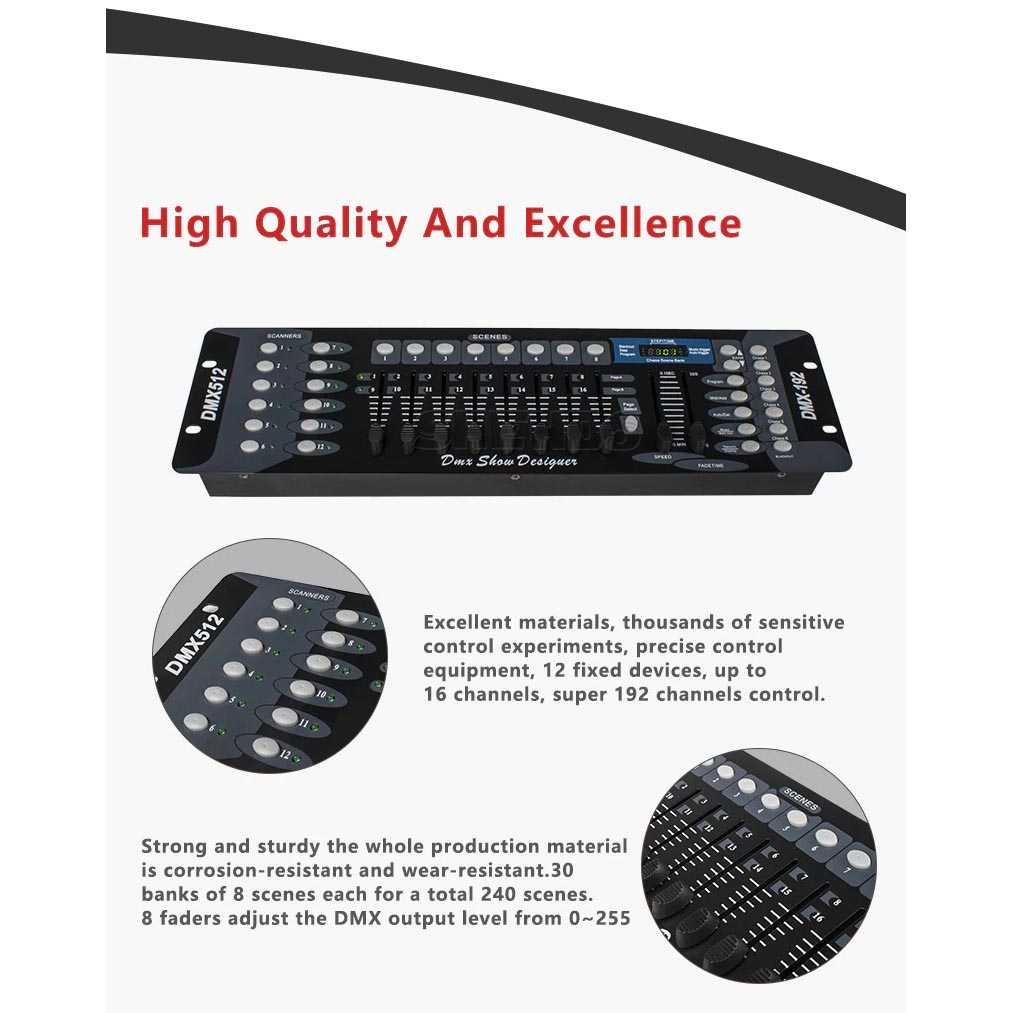 IDN TECH - SHEHDS Stage Lightning Controller DMX Console DJ 192CH - SHE-DMX512