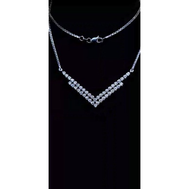 kalung emas putih full berlian asli terbaru