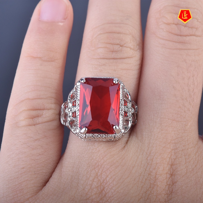 [Ready Stock]Vintage Ruby Ring Elegant Graceful