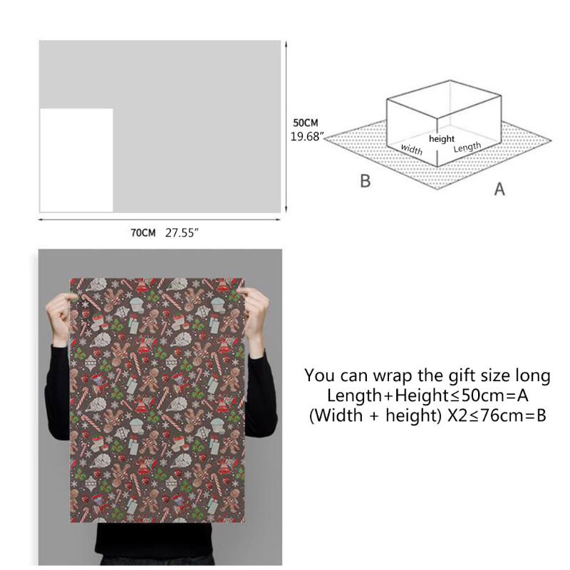 Siy 6 Lembar 50x70cm Kertas Pembungkus Kado Diy Untuk Pesta Natalfestival