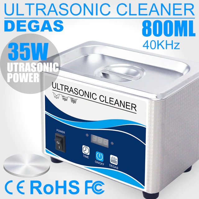 GRANBO Mesin Pembersih Perhiasan Gelang Kalung Cincin Jam Koin Kacamata pembersih metal tanpa korosi Ultrasonic Cleaner Ultrasound Washing 800ml Household Digital Ultrasonic Cleaner 35W Stainless Steel Bath 110V 220V Degas Watches Jewelry Metal Polish