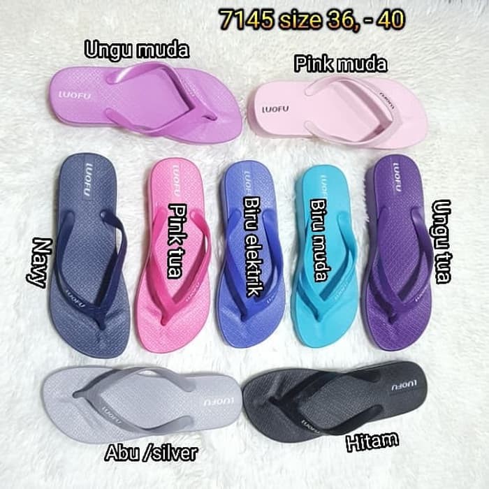 Jelly sandal wanita japit luofu  wedges sendal jepit karet  